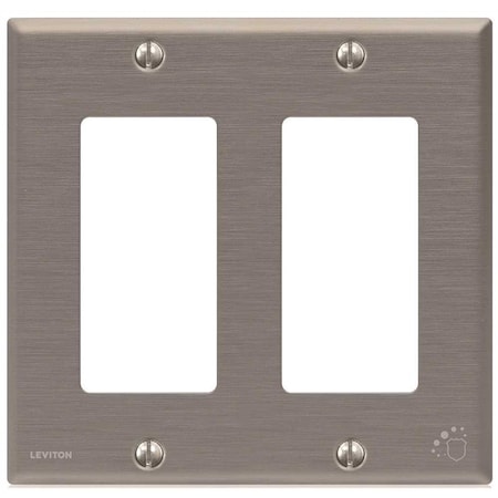 Ezgeneration 84409-A40 2-Gang Decora Switch Wallplate Standard Size protective Treated Stainless Steel EZ1582107